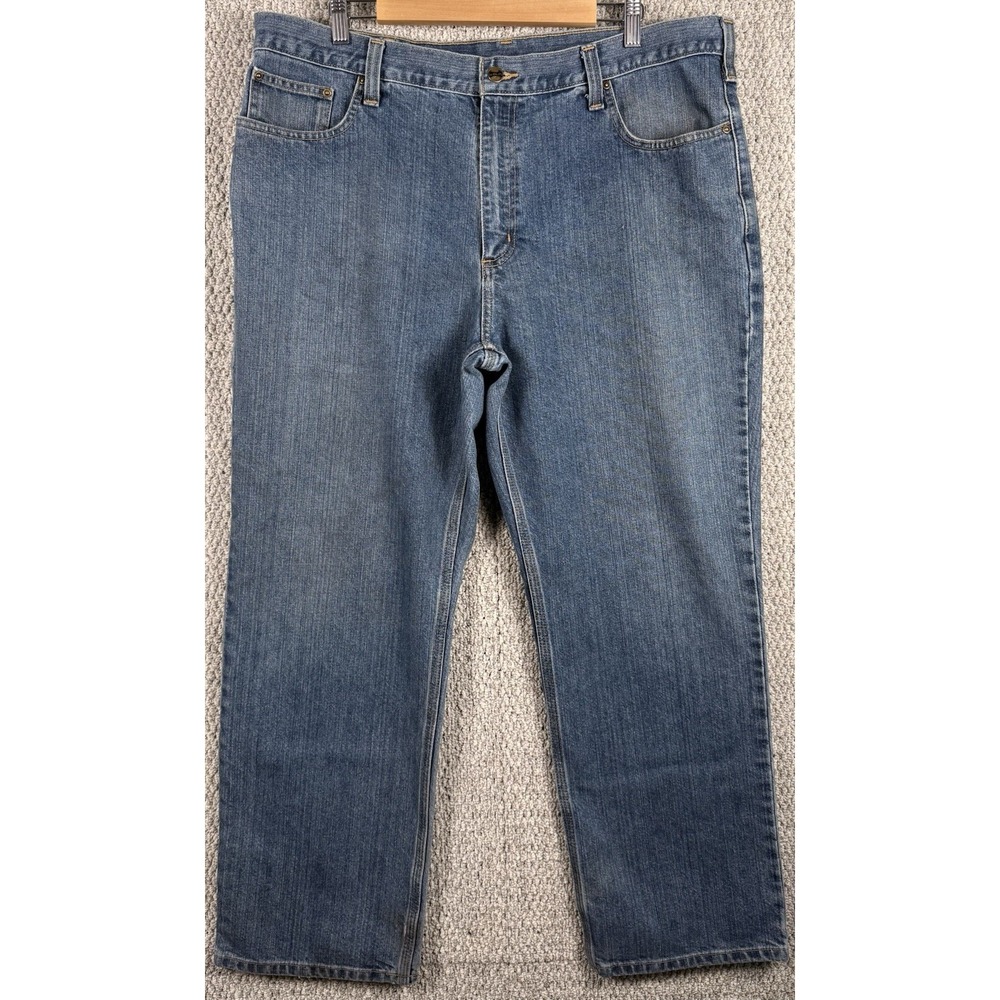 Carhartt Relaxed Fit Jeans Mens 40x29 Light Wash Workwear Denim Pants
